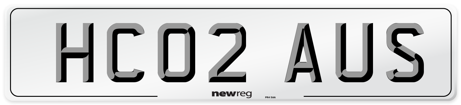 HC02 AUS Number Plate from New Reg